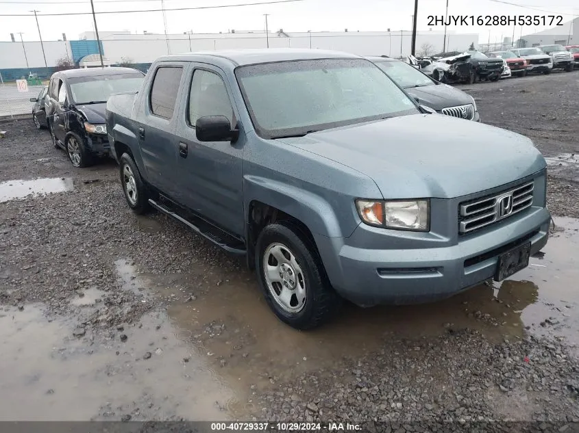 2008 Honda Ridgeline Rt VIN: 2HJYK16288H535172 Lot: 40729337