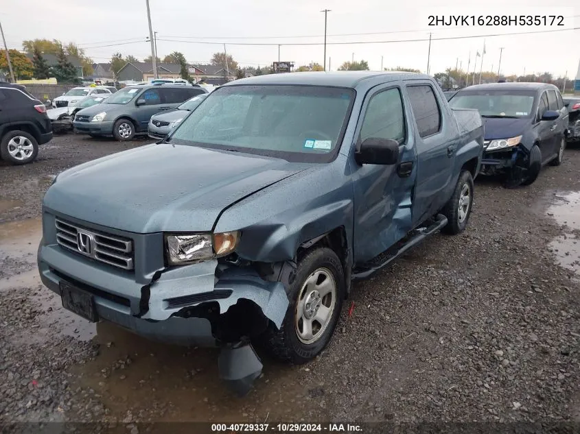 2008 Honda Ridgeline Rt VIN: 2HJYK16288H535172 Lot: 40729337