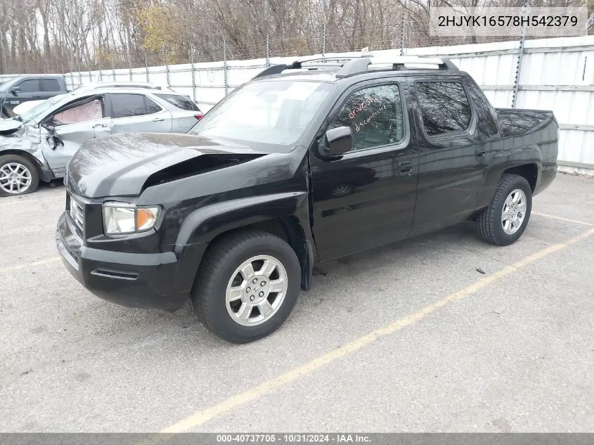 2008 Honda Ridgeline Rtl VIN: 2HJYK16578H542379 Lot: 40737705