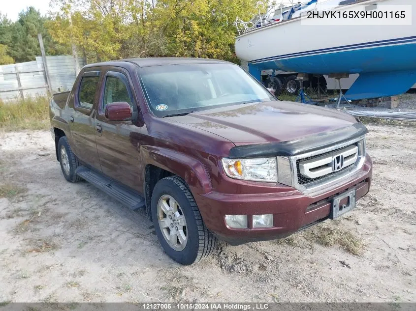 2009 Honda Ridgeline VIN: 2HJYK165X9H001165 Lot: 12127005