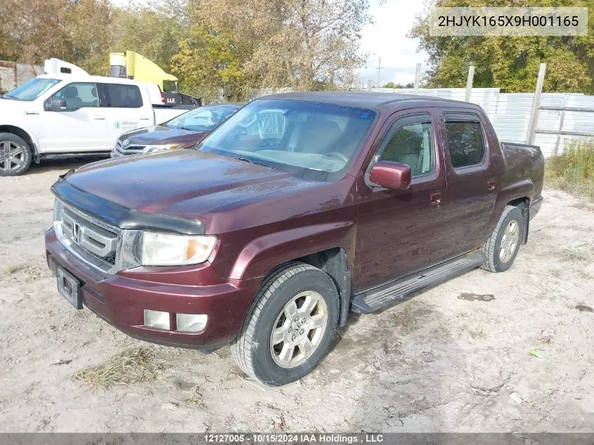 2009 Honda Ridgeline VIN: 2HJYK165X9H001165 Lot: 12127005