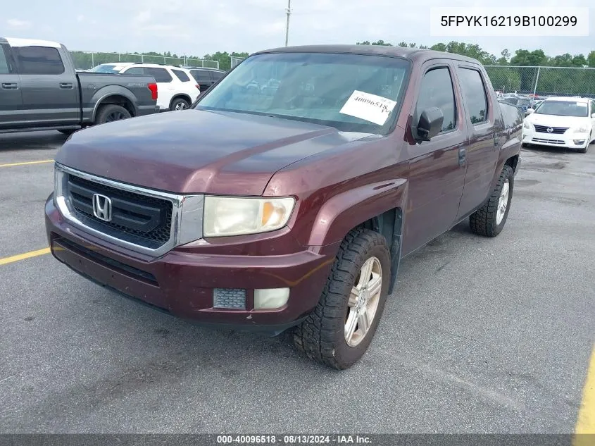 2009 Honda Ridgeline Rt VIN: 5FPYK16219B100299 Lot: 40096518