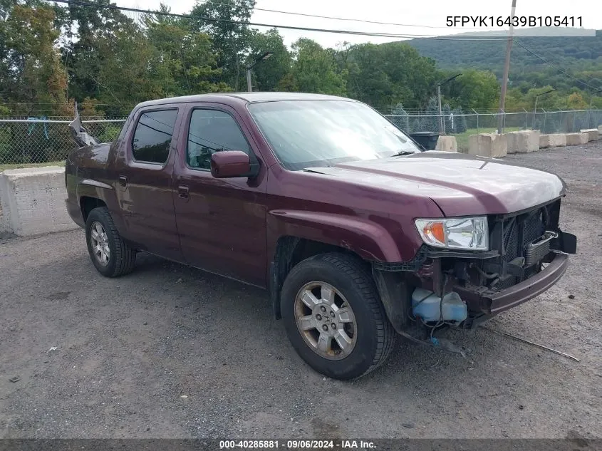 2009 Honda Ridgeline Rts VIN: 5FPYK16439B105411 Lot: 40285881