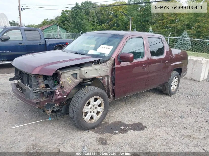 5FPYK16439B105411 2009 Honda Ridgeline Rts