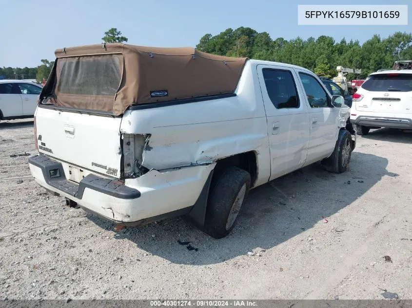 2009 Honda Ridgeline Rtl VIN: 5FPYK16579B101659 Lot: 40301274