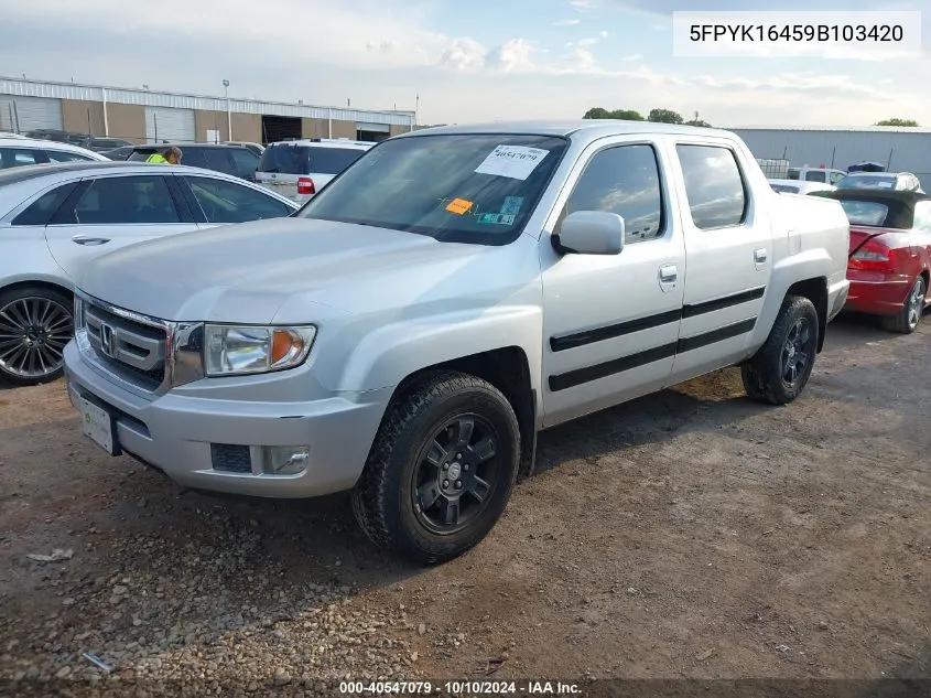 5FPYK16459B103420 2009 Honda Ridgeline Rts