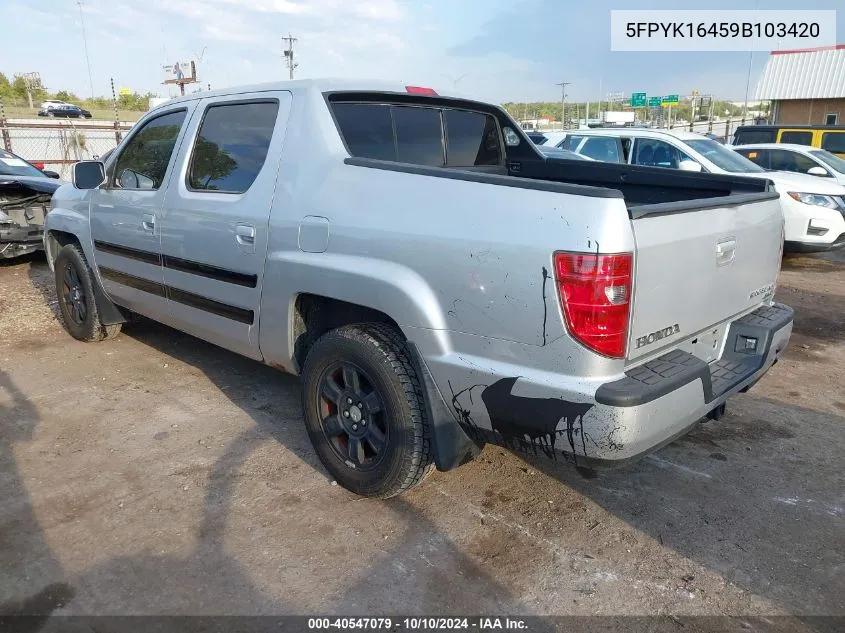 5FPYK16459B103420 2009 Honda Ridgeline Rts