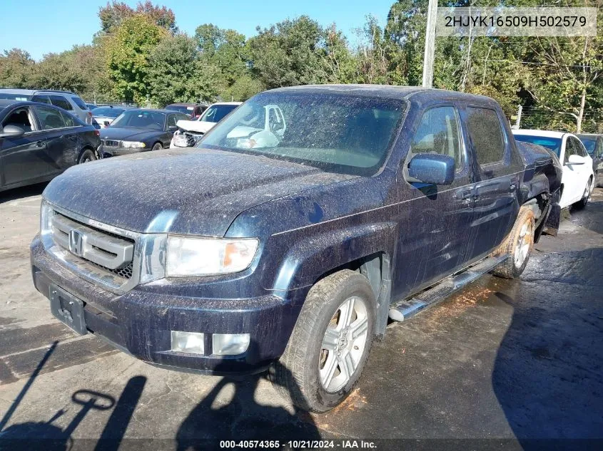 2009 Honda Ridgeline Rtl VIN: 2HJYK16509H502579 Lot: 40574365