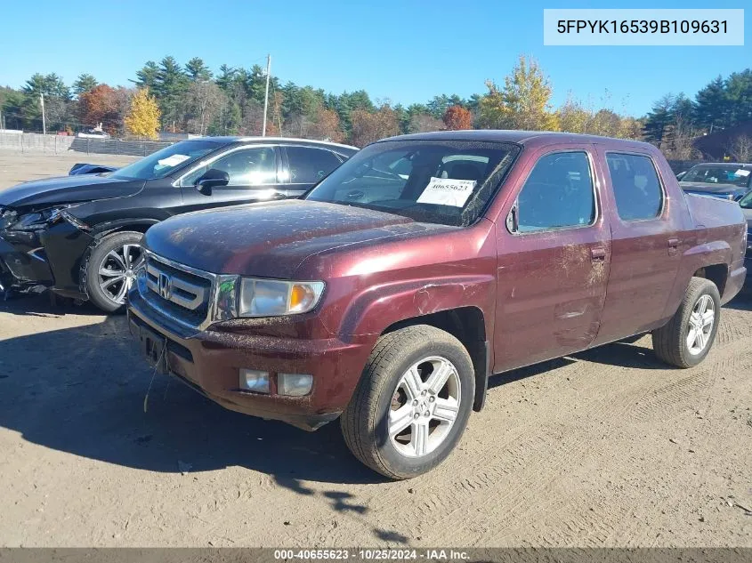 2009 Honda Ridgeline Rtl VIN: 5FPYK16539B109631 Lot: 40655623