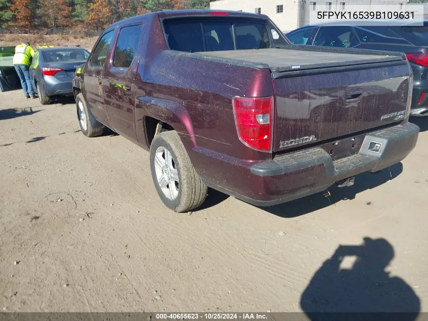 2009 Honda Ridgeline Rtl VIN: 5FPYK16539B109631 Lot: 40655623