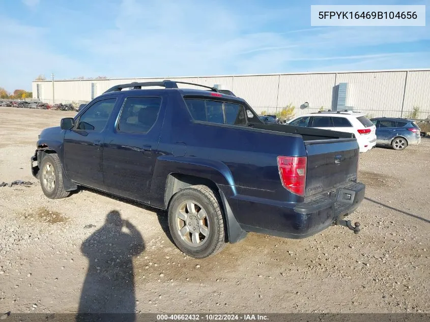 2009 Honda Ridgeline Rts VIN: 5FPYK16469B104656 Lot: 40662432