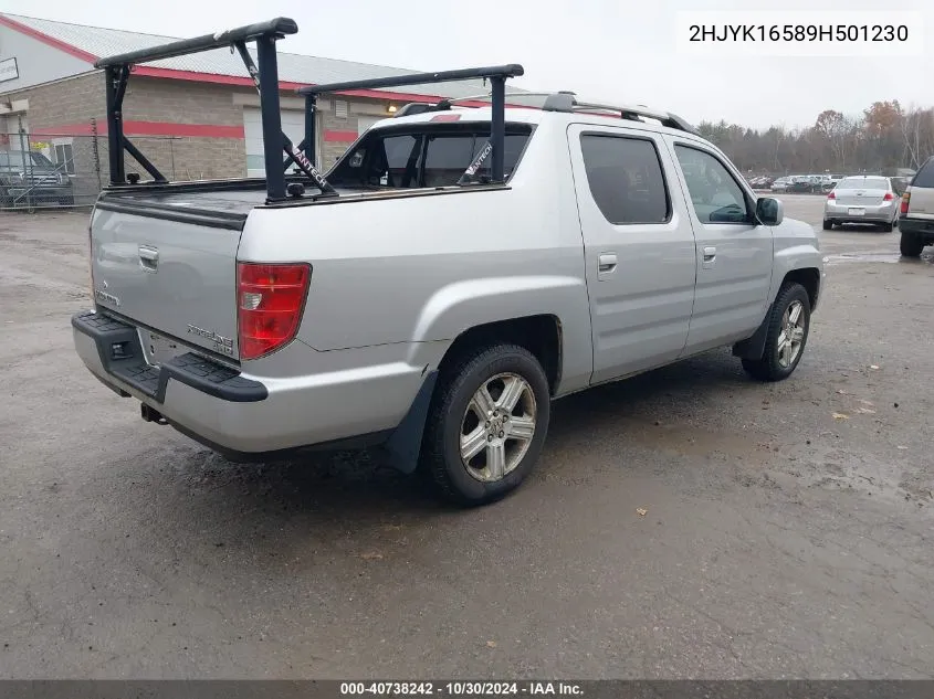 2009 Honda Ridgeline Rtl VIN: 2HJYK16589H501230 Lot: 40738242