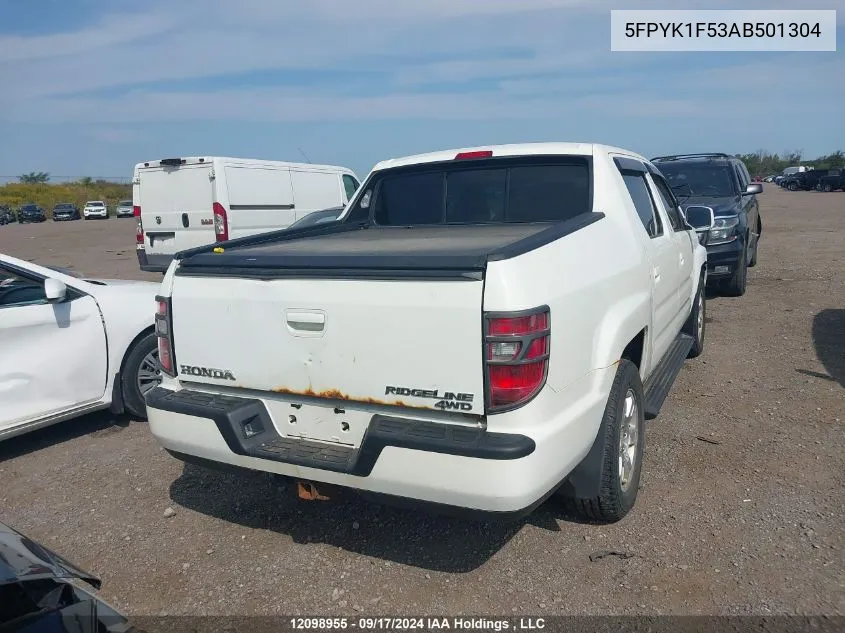 5FPYK1F53AB501304 2010 Honda Ridgeline Rtl