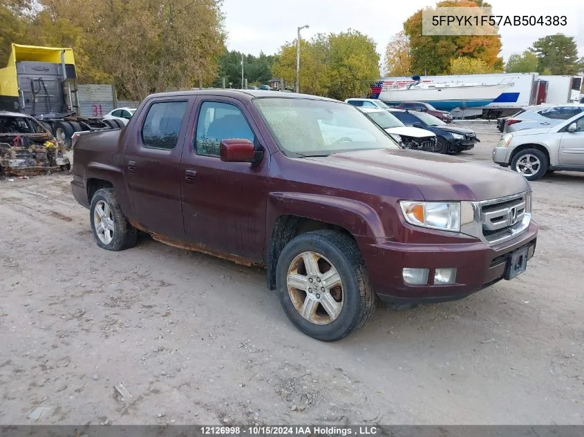 2010 Honda Ridgeline VIN: 5FPYK1F57AB504383 Lot: 12126998