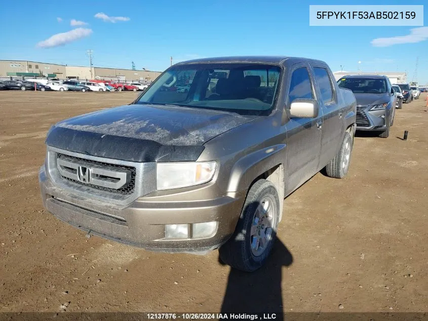 2010 Honda Ridgeline VIN: 5FPYK1F53AB502159 Lot: 12137876