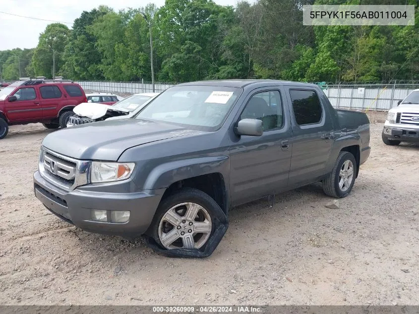 2010 Honda Ridgeline Rtl VIN: 5FPYK1F56AB011004 Lot: 39260909