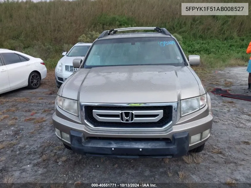 2010 Honda Ridgeline Rtl VIN: 5FPYK1F51AB008527 Lot: 40551771