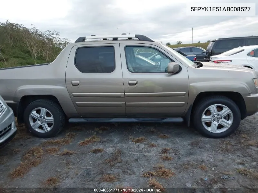 2010 Honda Ridgeline Rtl VIN: 5FPYK1F51AB008527 Lot: 40551771