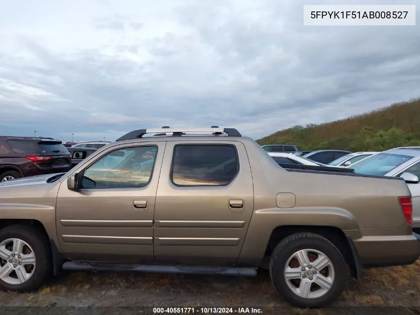 2010 Honda Ridgeline Rtl VIN: 5FPYK1F51AB008527 Lot: 40551771