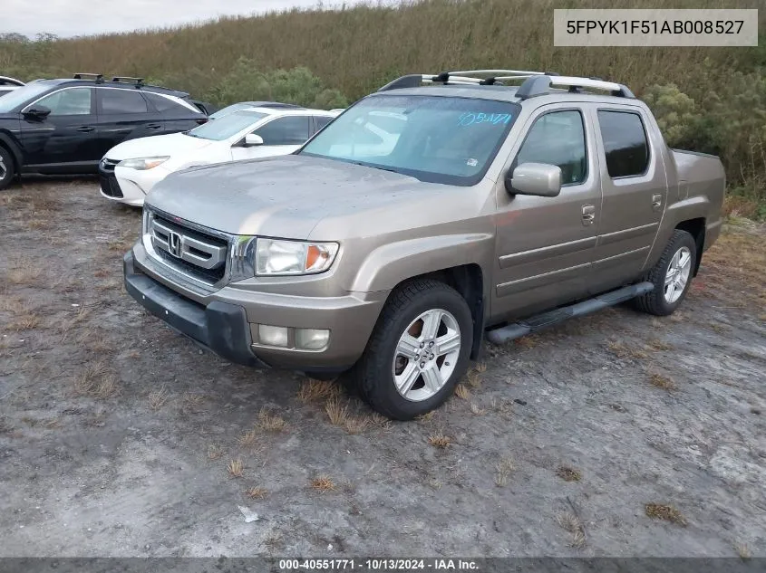 2010 Honda Ridgeline Rtl VIN: 5FPYK1F51AB008527 Lot: 40551771