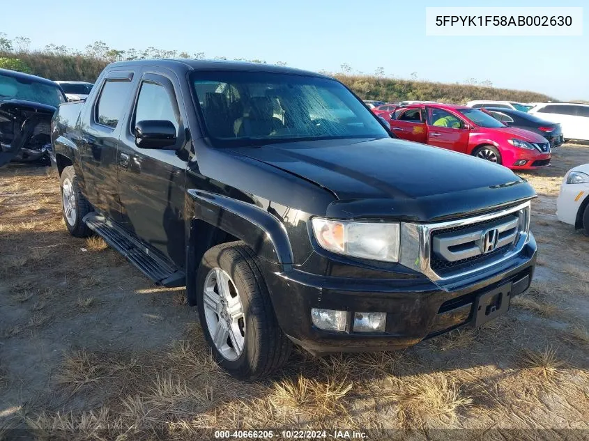 2010 Honda Ridgeline Rtl VIN: 5FPYK1F58AB002630 Lot: 40666205