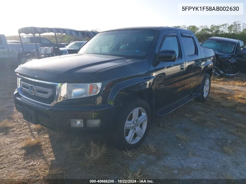 2010 Honda Ridgeline Rtl VIN: 5FPYK1F58AB002630 Lot: 40666205