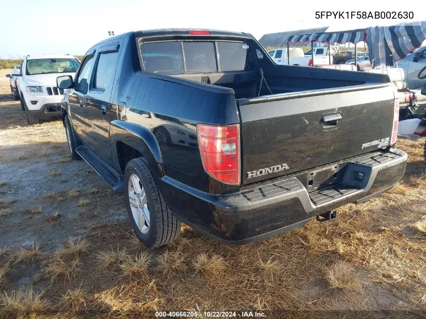 2010 Honda Ridgeline Rtl VIN: 5FPYK1F58AB002630 Lot: 40666205