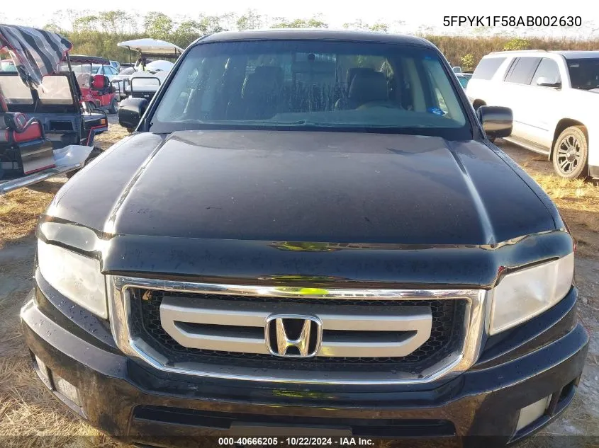 2010 Honda Ridgeline Rtl VIN: 5FPYK1F58AB002630 Lot: 40666205