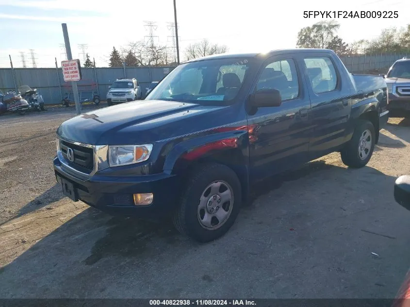 2010 Honda Ridgeline Rt VIN: 5FPYK1F24AB009225 Lot: 40822938