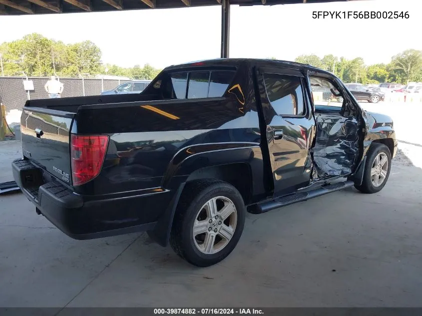 5FPYK1F56BB002546 2011 Honda Ridgeline Rtl