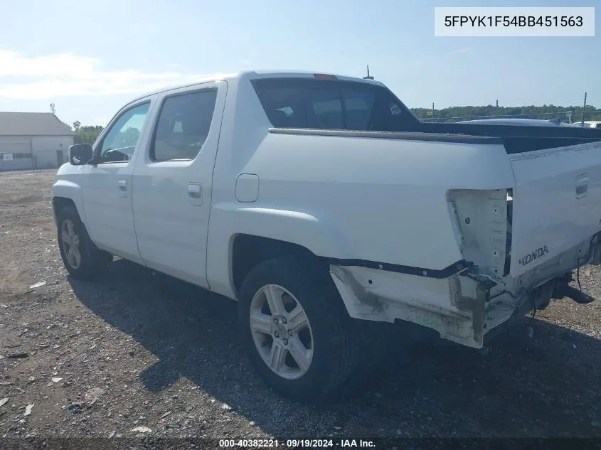 5FPYK1F54BB451563 2011 Honda Ridgeline Rtl