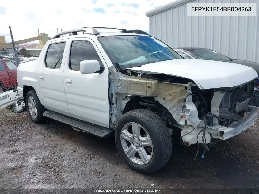 2011 Honda Ridgeline Rtl VIN: 5FPYK1F54BB004263 Lot: 40617456