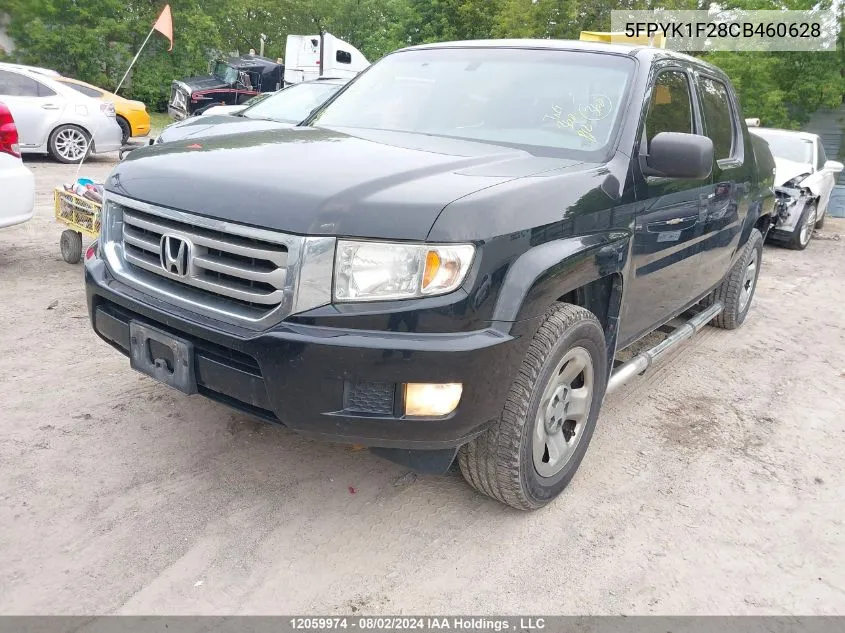 2012 Honda Ridgeline Rt VIN: 5FPYK1F28CB460628 Lot: 12059974