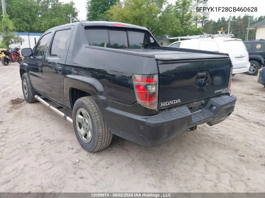 2012 Honda Ridgeline Rt VIN: 5FPYK1F28CB460628 Lot: 12059974