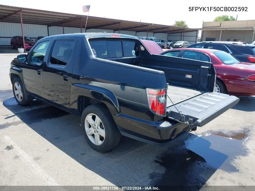 5FPYK1F50CB002592 2012 Honda Ridgeline Rtl