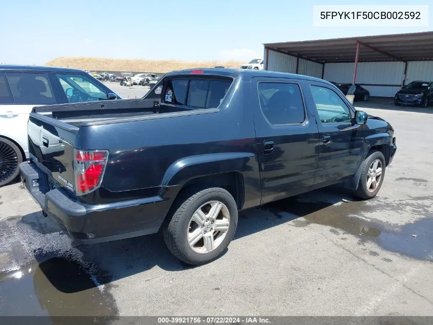 5FPYK1F50CB002592 2012 Honda Ridgeline Rtl