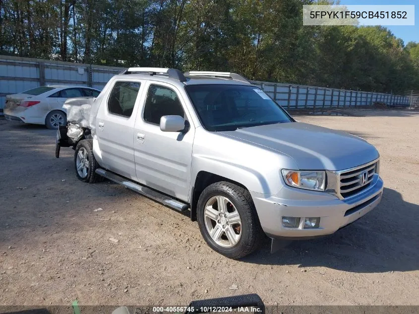 2012 Honda Ridgeline Rtl VIN: 5FPYK1F59CB451852 Lot: 40556745