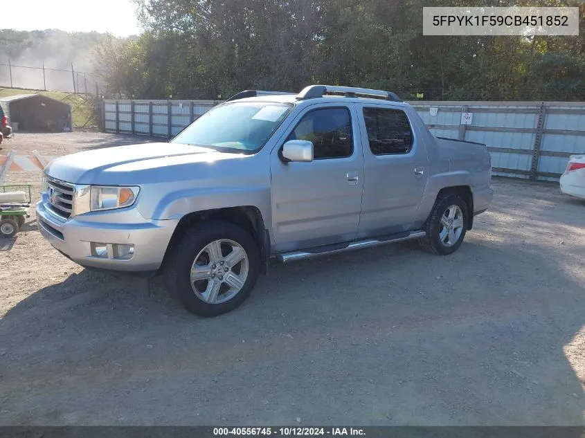 2012 Honda Ridgeline Rtl VIN: 5FPYK1F59CB451852 Lot: 40556745