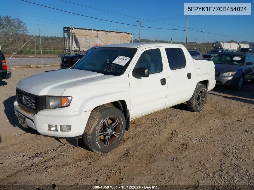 5FPYK1F77CB454024 2012 Honda Ridgeline Sport