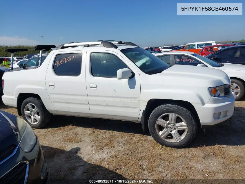 2012 Honda Ridgeline Rtl VIN: 5FPYK1F58CB460574 Lot: 40592871