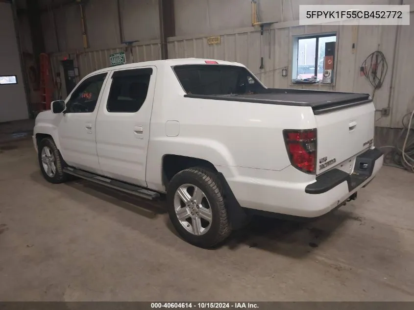 2012 Honda Ridgeline Rtl VIN: 5FPYK1F55CB452772 Lot: 40604614