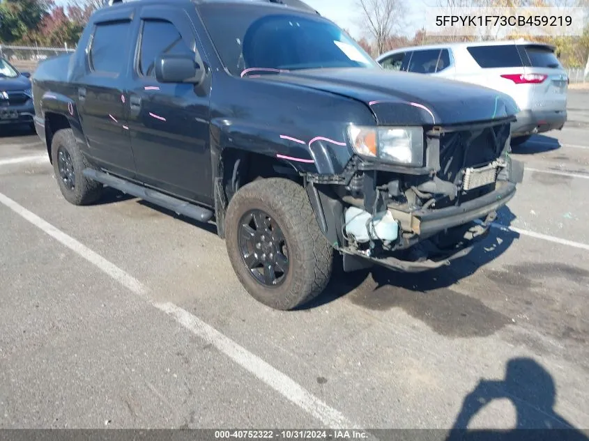 2012 Honda Ridgeline Sport VIN: 5FPYK1F73CB459219 Lot: 40752322