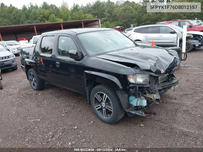 2013 Honda Ridgeline Sport VIN: 5FPYK1F76DB012157 Lot: 40222639