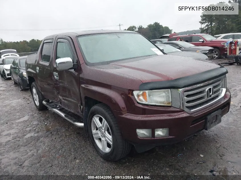 2013 Honda Ridgeline Rtl VIN: 5FPYK1F56DB014246 Lot: 40342095