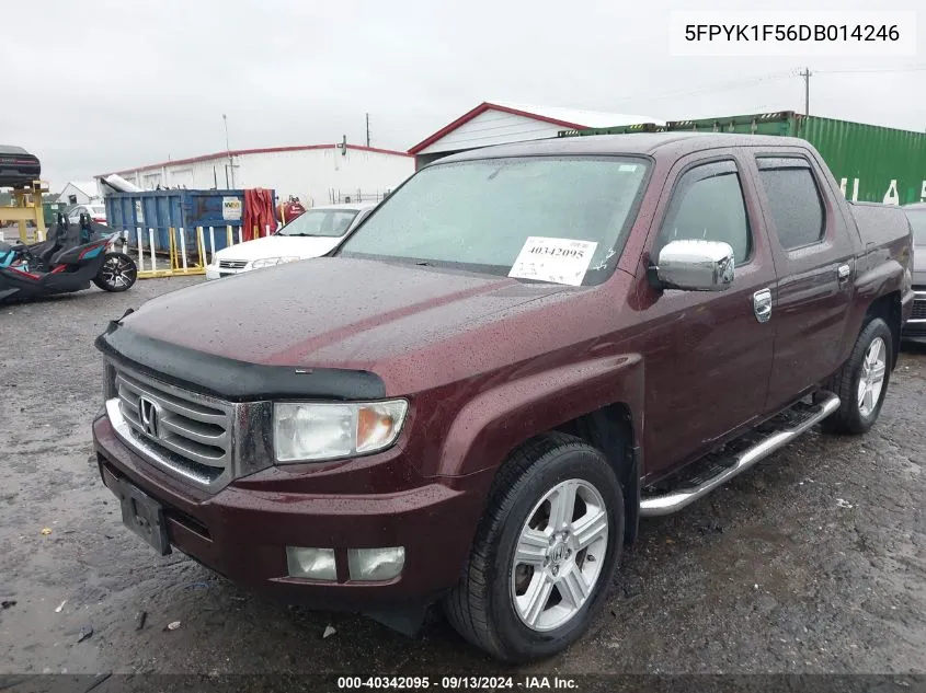 2013 Honda Ridgeline Rtl VIN: 5FPYK1F56DB014246 Lot: 40342095