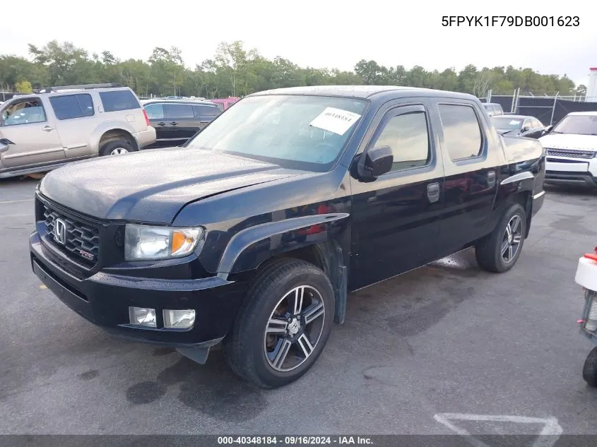 2013 Honda Ridgeline Sport VIN: 5FPYK1F79DB001623 Lot: 40348184