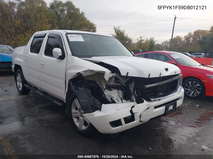 2013 Honda Ridgeline Rtl VIN: 5FPYK1F59DB012121 Lot: 40687976