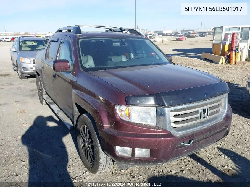 2014 Honda Ridgeline VIN: 5FPYK1F56EB501917 Lot: 12133176