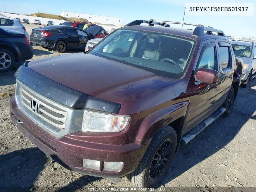 2014 Honda Ridgeline VIN: 5FPYK1F56EB501917 Lot: 12133176