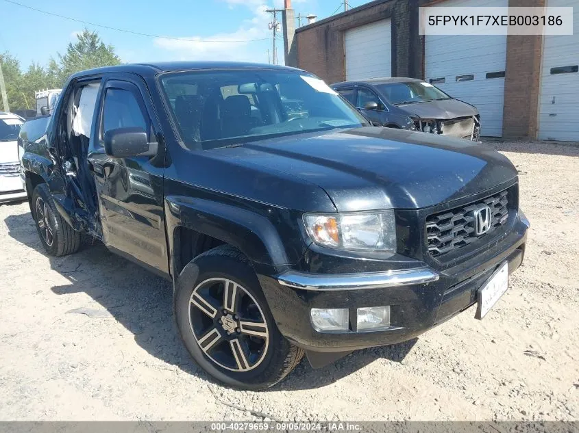 2014 Honda Ridgeline Sport VIN: 5FPYK1F7XEB003186 Lot: 40279659